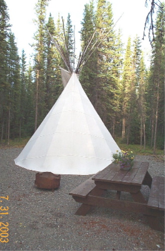 teepee camping in Tok Alaska